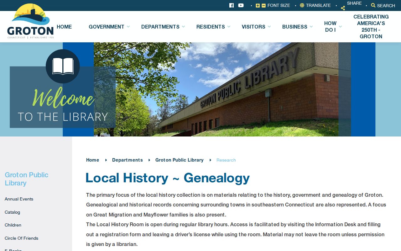 Groton city directory local history and genealogy collection at Groton Public Library