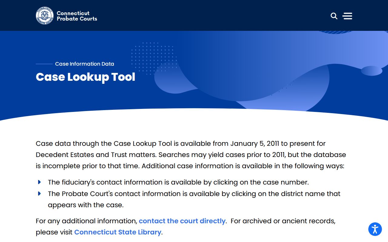Groton residents directory Connecticut probate case lookup