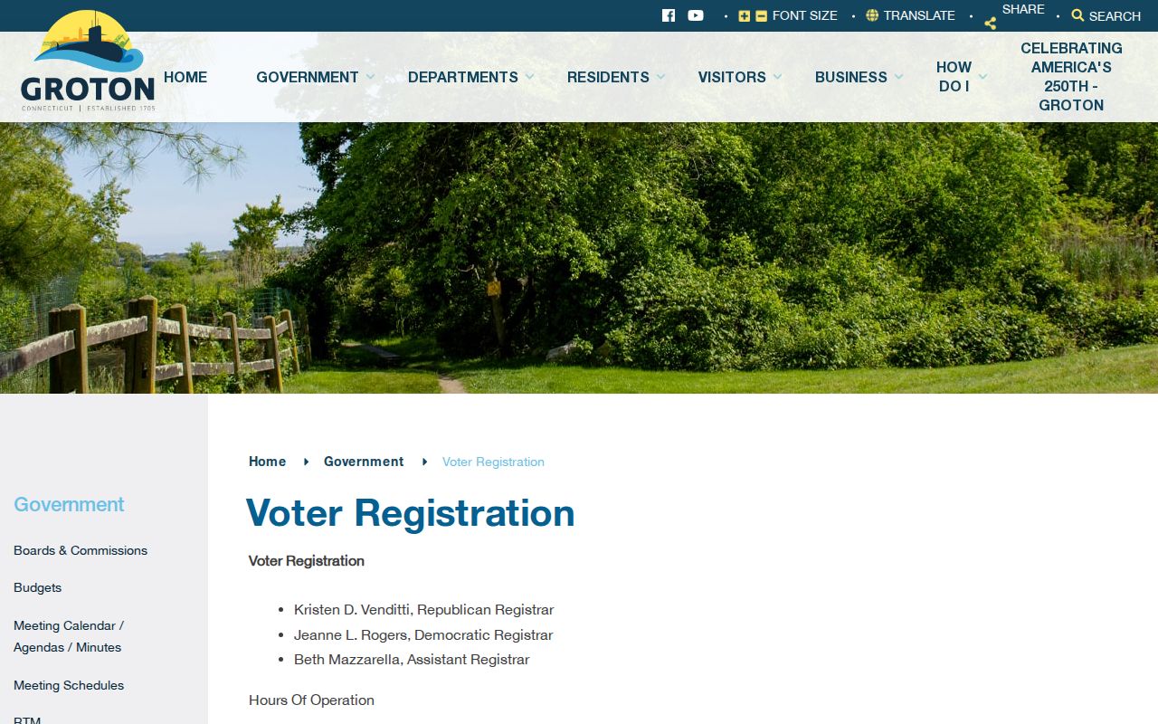 Groton residents directory registrar and voter records