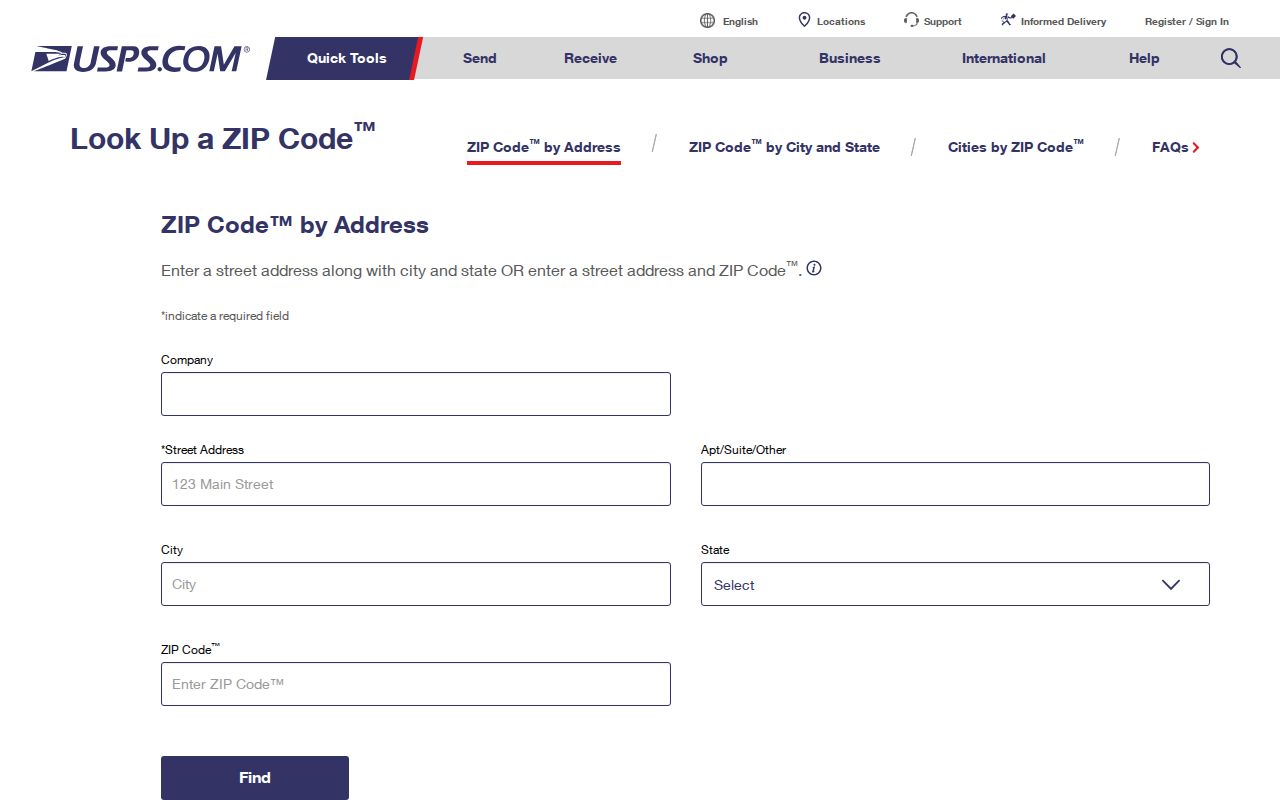 Groton ZIP code directory USPS address-to-ZIP lookup form