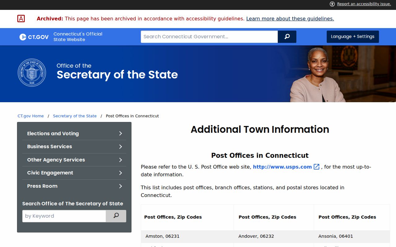 Groton ZIP code directory Connecticut post-office list